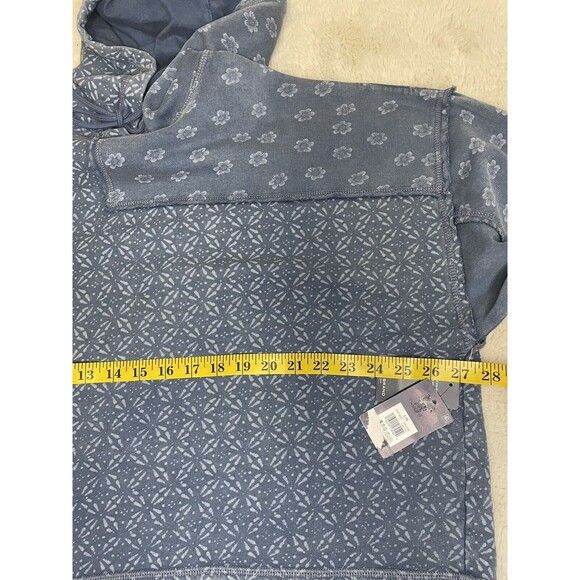 NWT Lucky Brand Patch Batwing Crop Print Hoodie Size Large - Picture 9 of 14